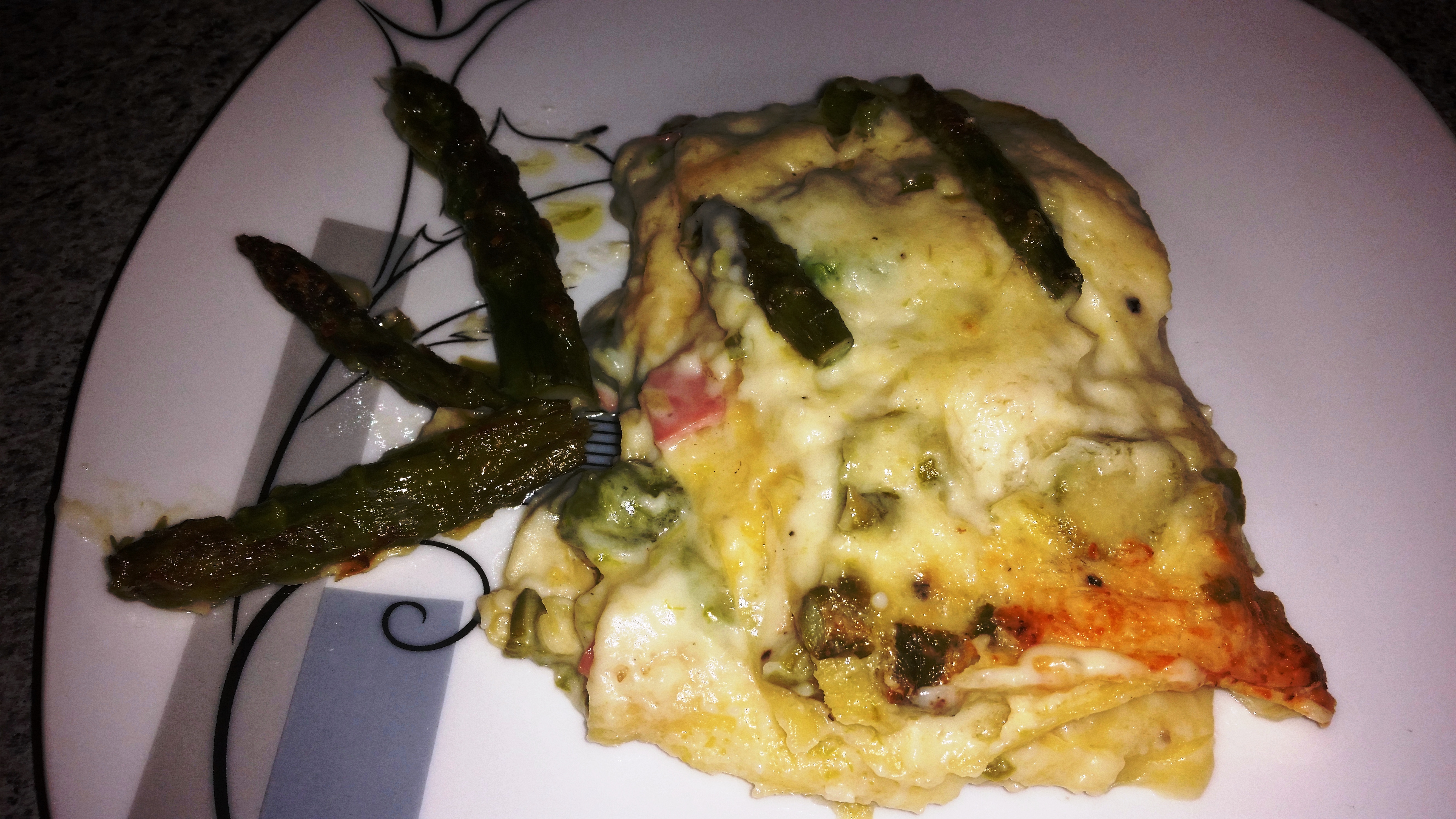 Lasagne asparagi mortadella e pecorino