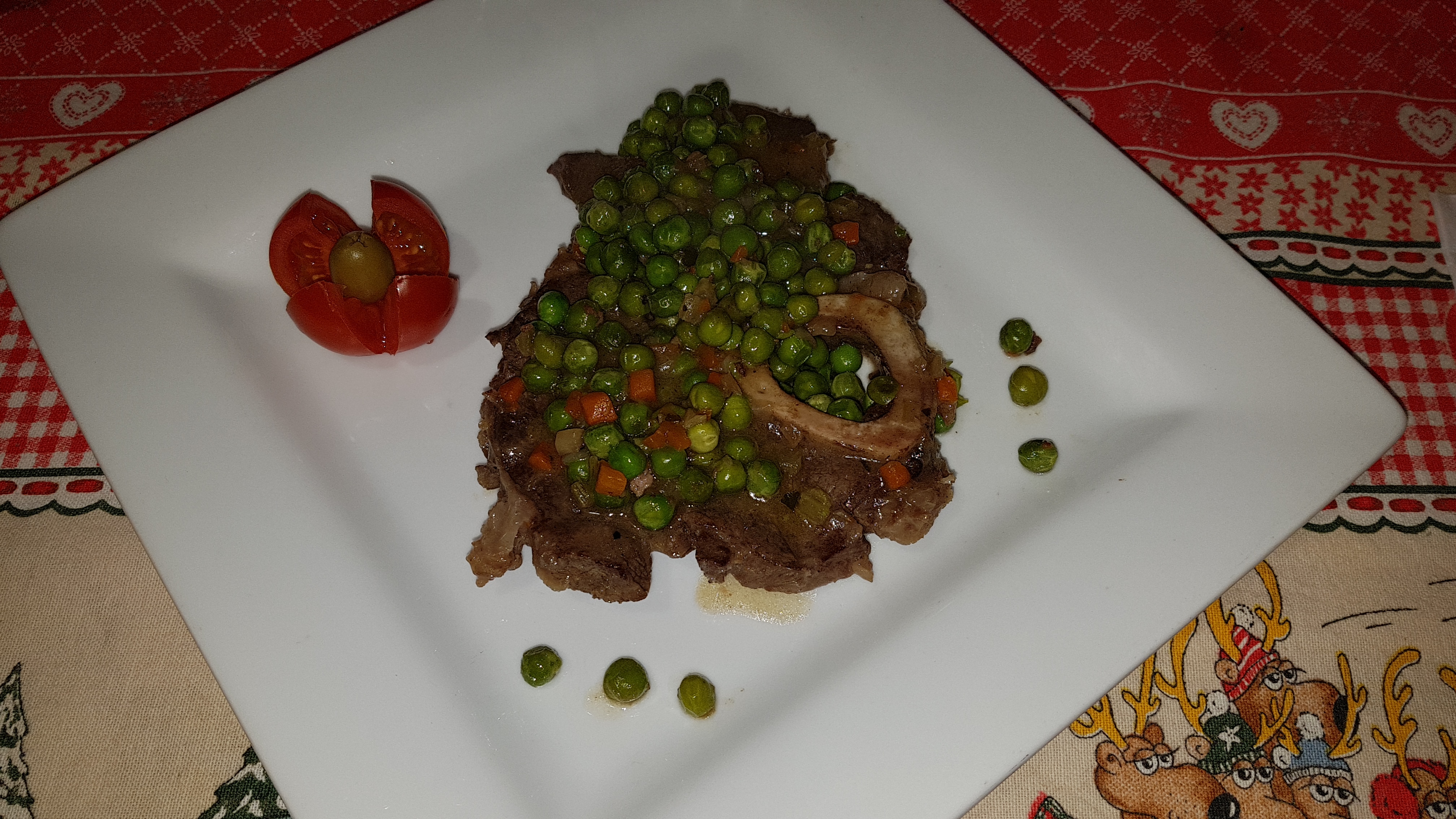 Ossobuco con piselli