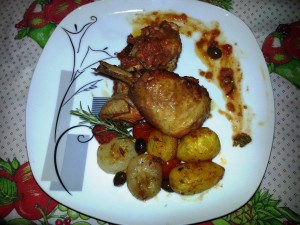 Pollo con verdure novelle