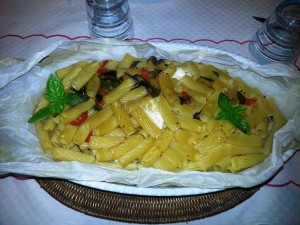 Rigatoni al cartoccio